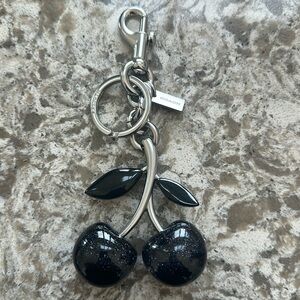 Coach Black & Silver Cherry Bag Charm